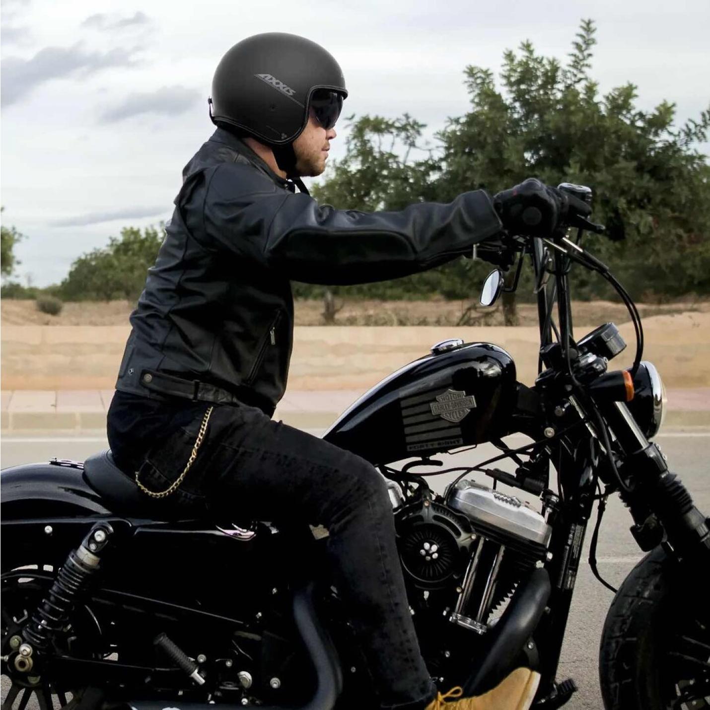 Helm Axxis Hornet Solid Mat Zwart AE-trading