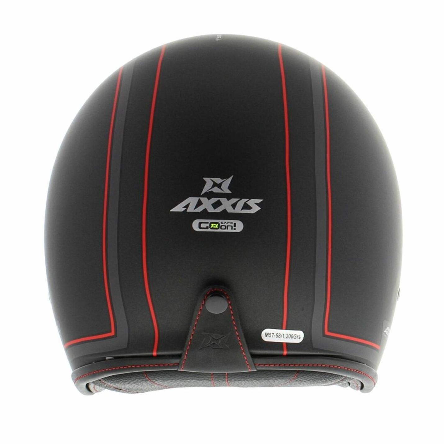 Helm Axxis Hornet Royal Mat Zwart met rode accenten AE-trading