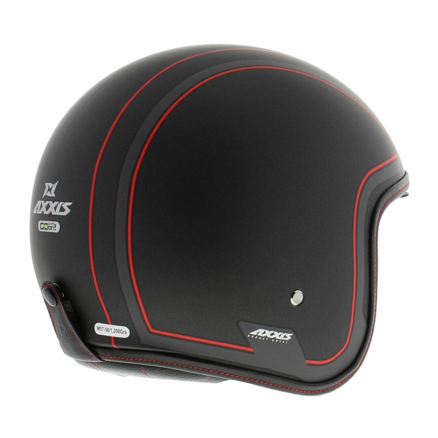Helm Axxis Hornet Royal Mat Zwart met rode accenten AE-trading