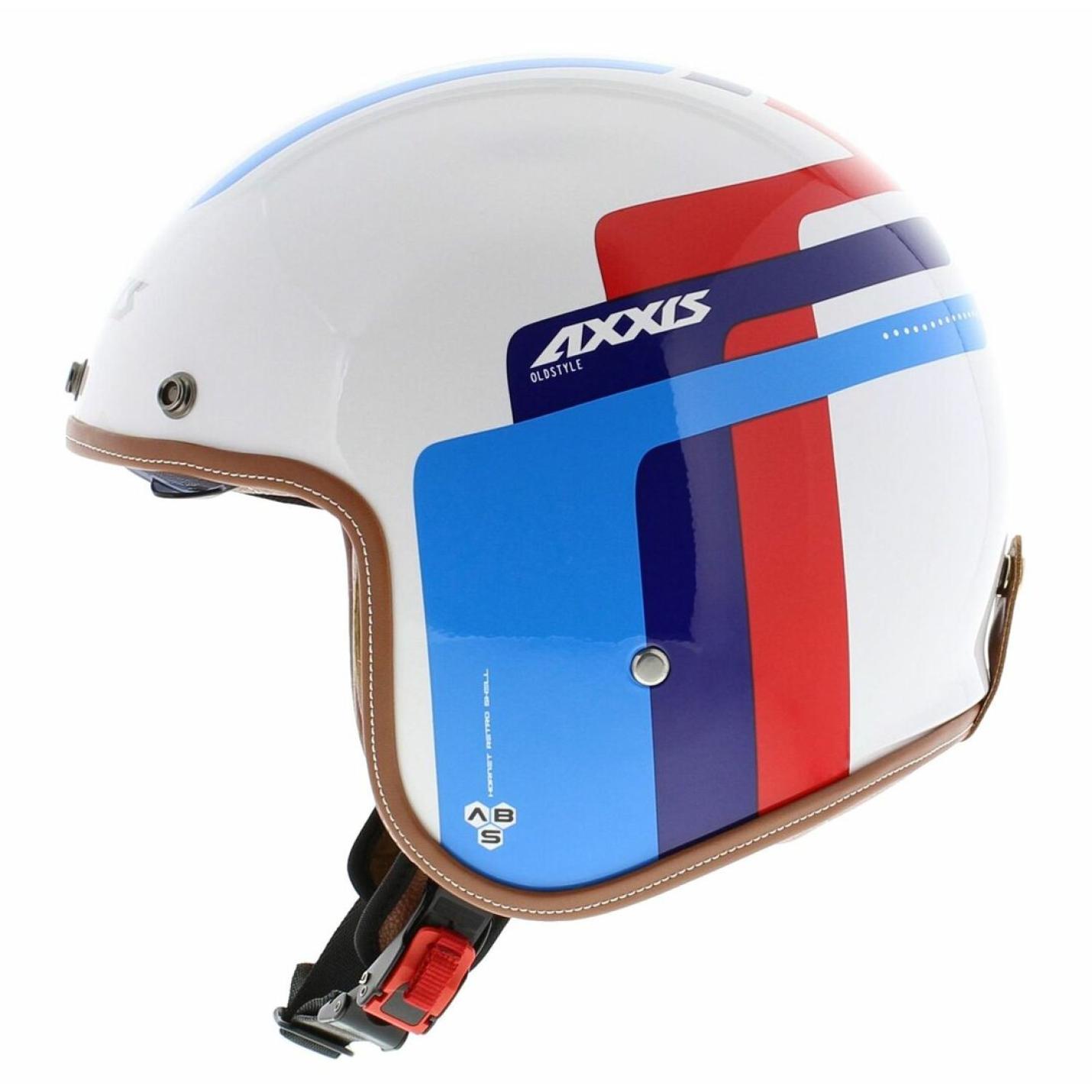 Helm Axxis Hornet Old Style Glans Blauw wit AE-trading