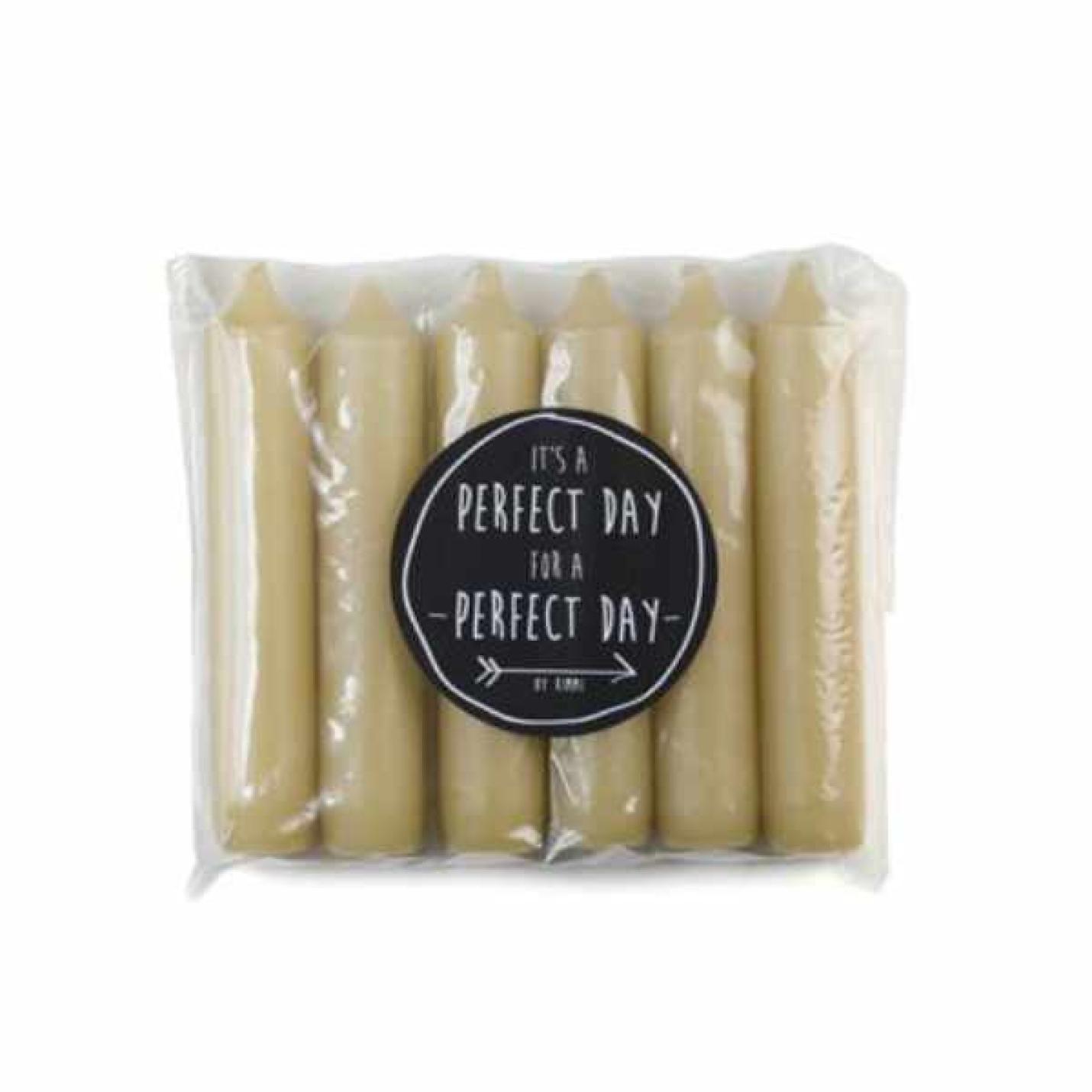 Rustik Lys Dinerkaars zand 6-pack