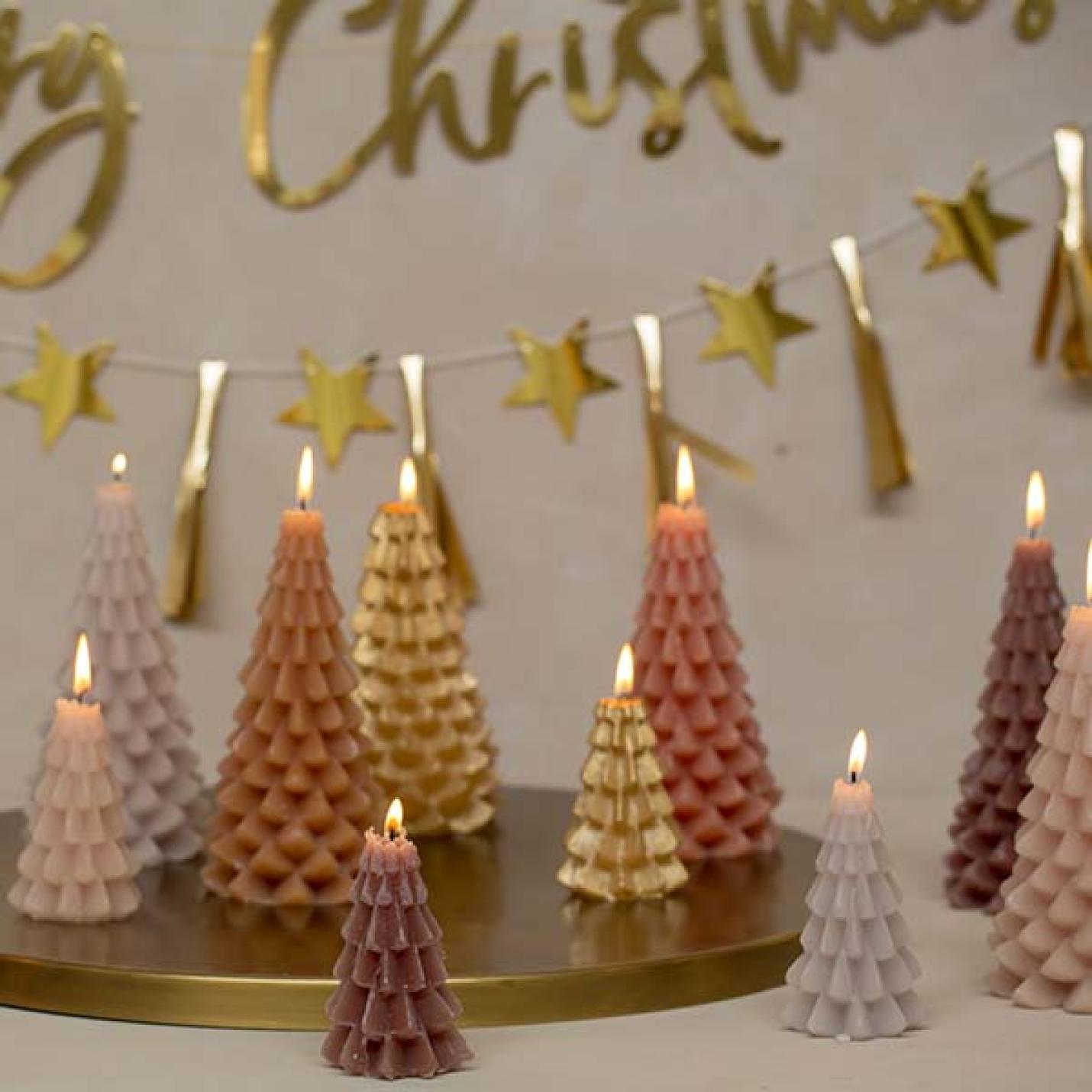 Rustik Lys kaars Kerstboom Goud 20; Afbeelding: 2