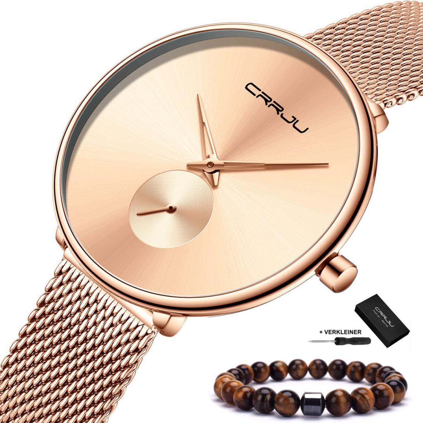 CRRJU Horloge Dames Cadeau voor Vrouw 40 mm Rose Goud Webshoplocatie