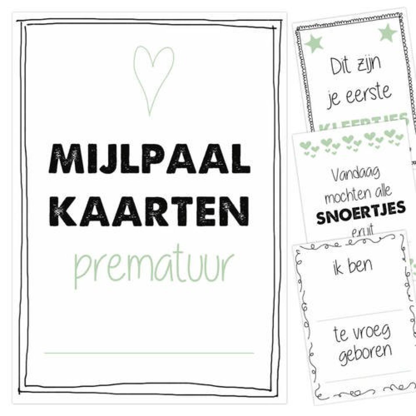 Prematuur mijlpaalkaarten mintgroen