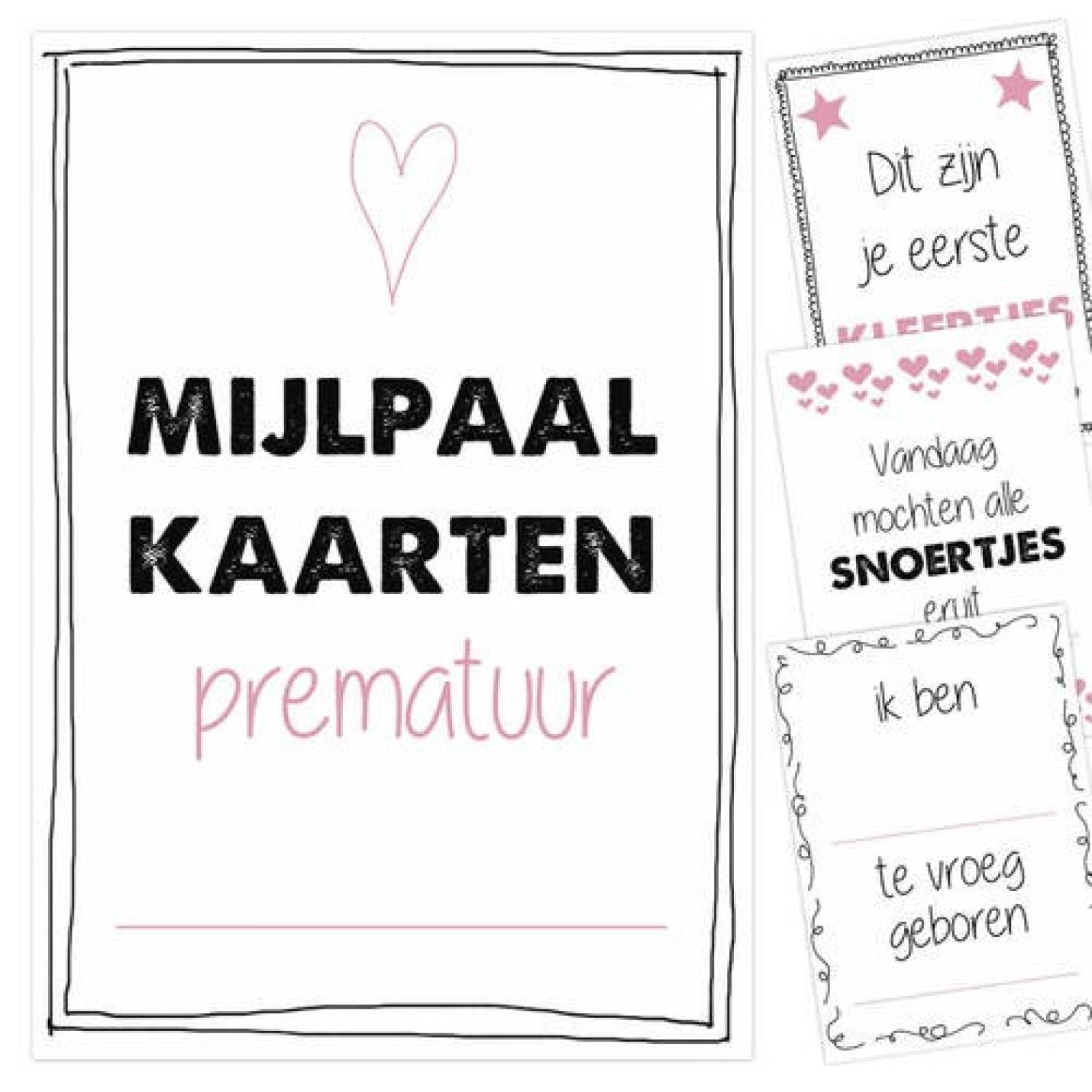 Prematuur mijlpaalkaarten roze