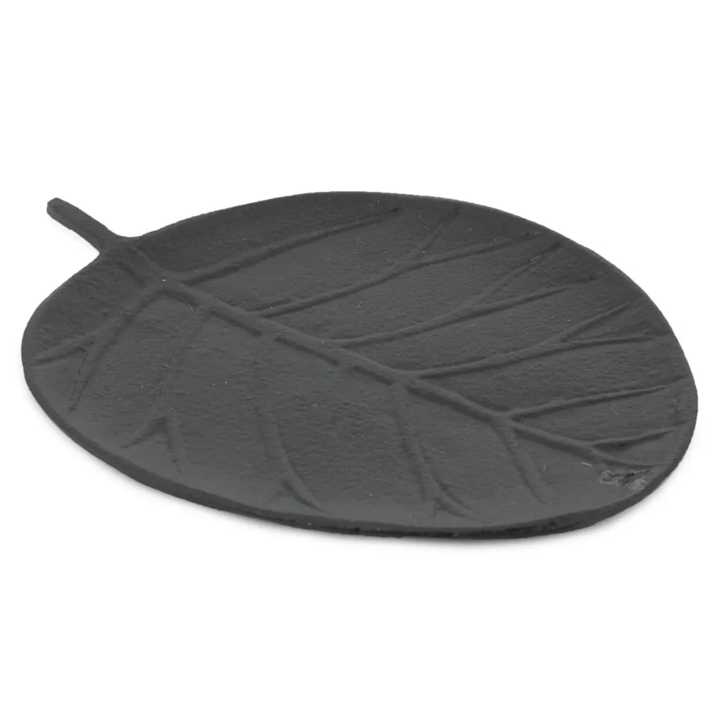 Schaaltje blad zwart metaal 17,5 x 12,5 cm - hb6715