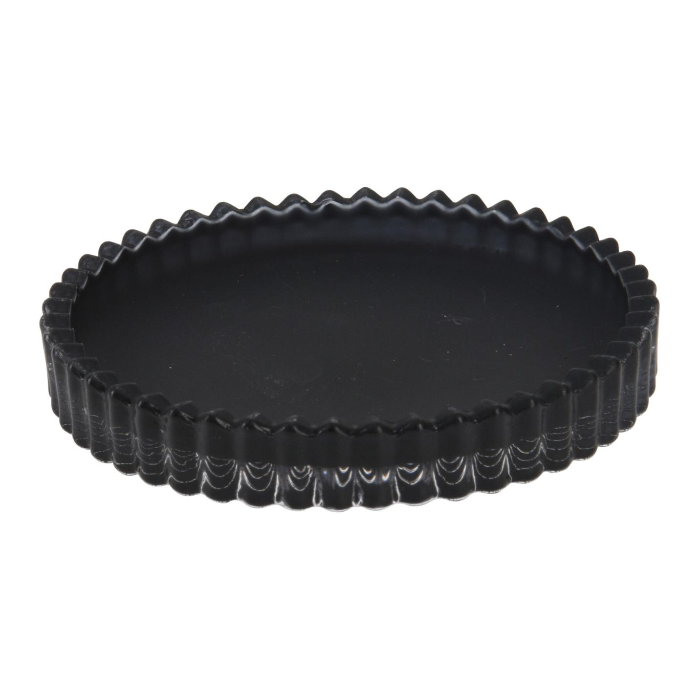 Schaaltjes zwart gekarteld glas 10cm mat en glanzend (per 2 stuks)