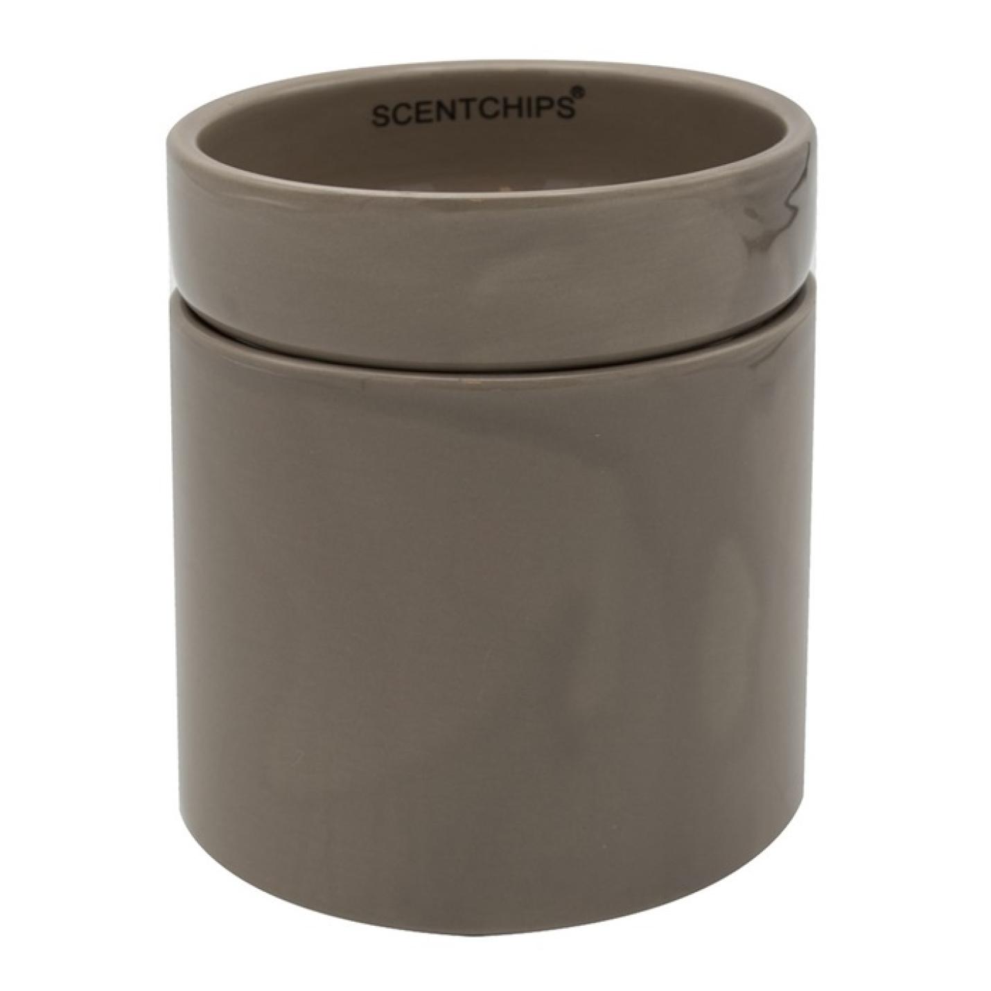 Waxbrander taupe 10x12.5cm met los bakje - ScentChips