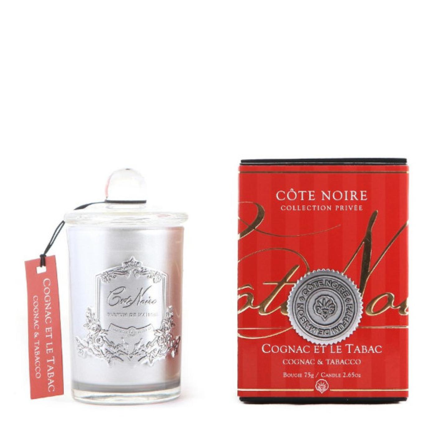 Geurkaars-Cognac-Tabacco-zilver-small-Cote-Noire
