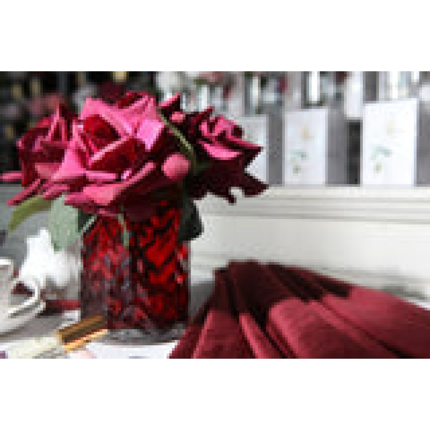 HCF06 - Geurbloemen Rozen in glazen vaas- Cote Noire