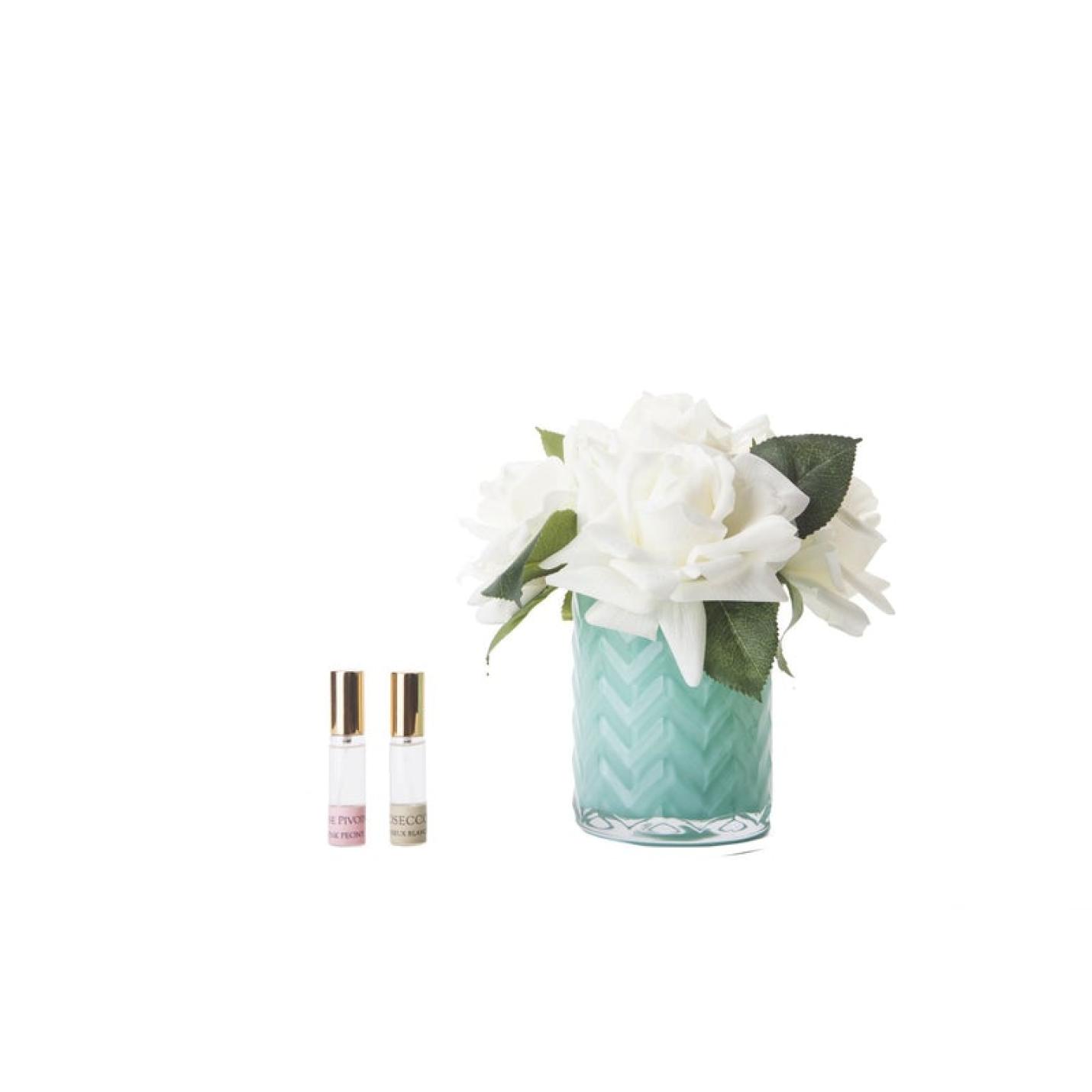 HCF51 - Geurbloemen Rozen in glazen vaas- Cote Noire