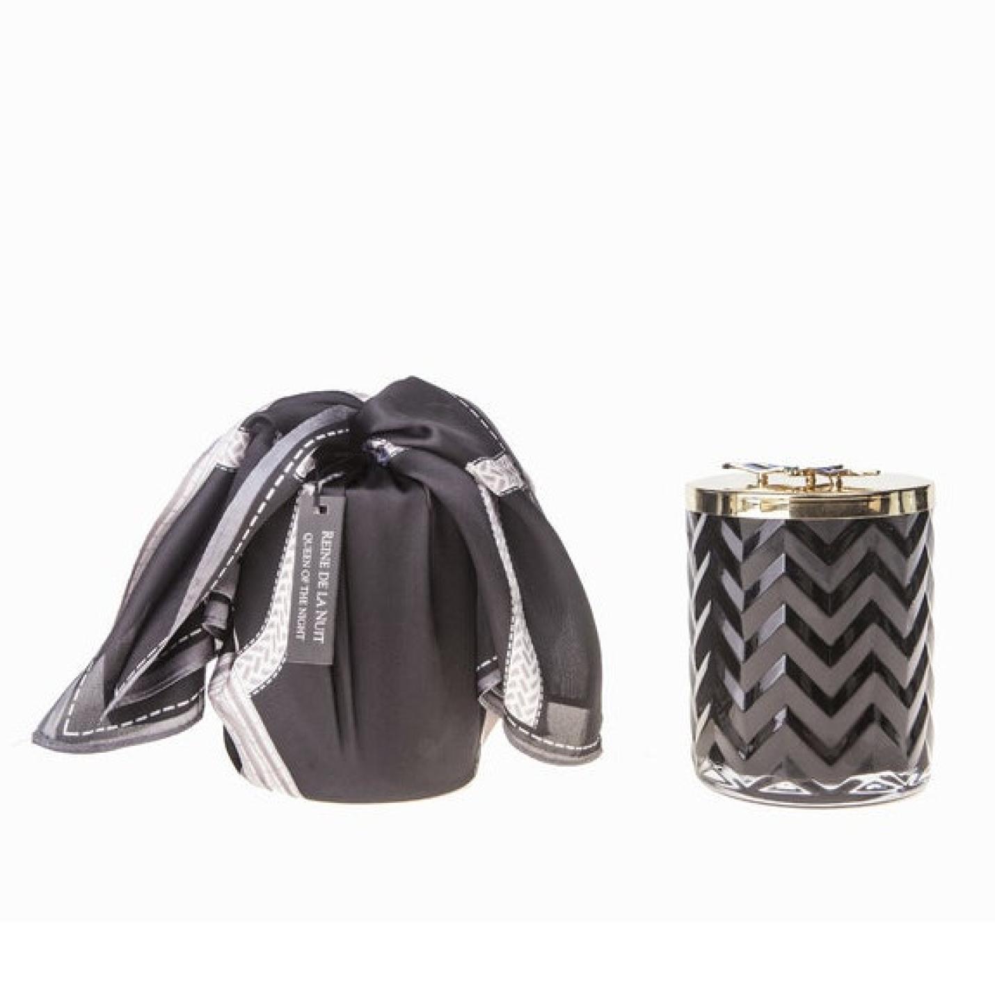 Geurkaars 600gr Harringbone Queen of the night - Cote Noire