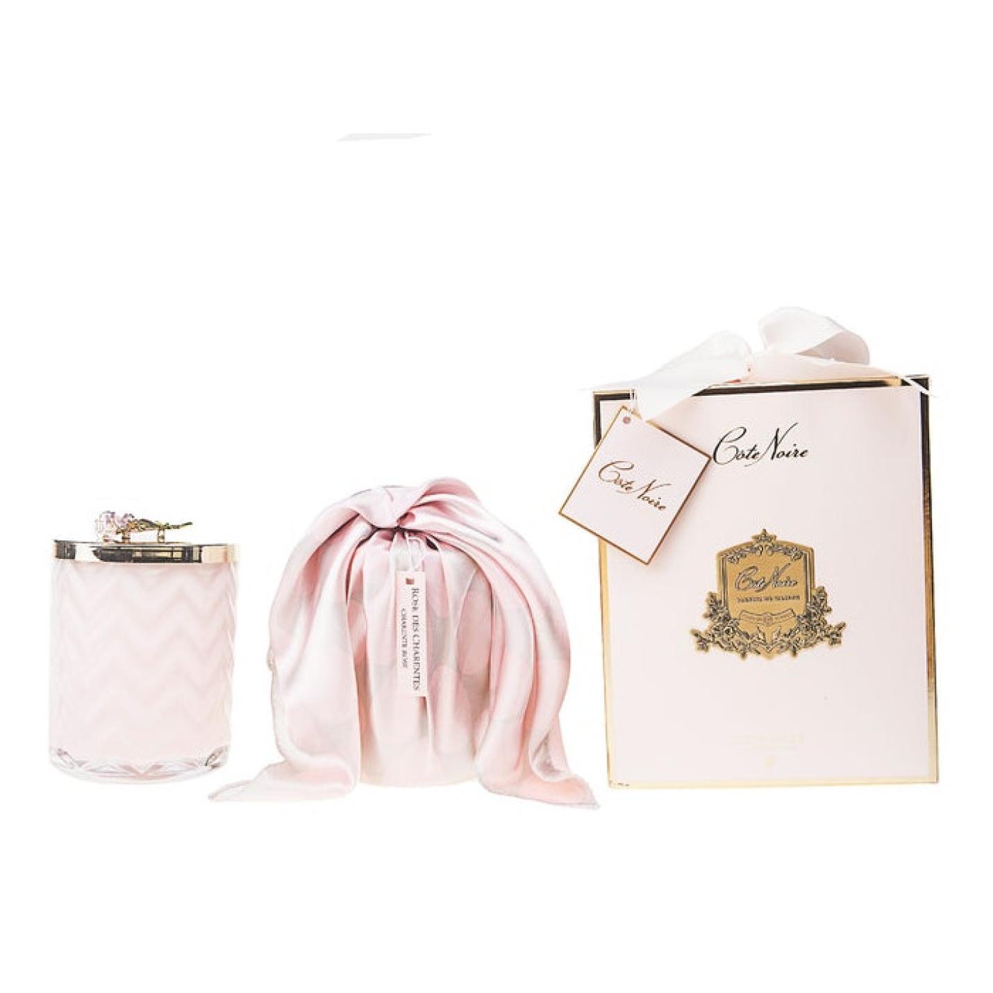 Geurkaars 600gr Harringbone Charente Rose - Cote Noire