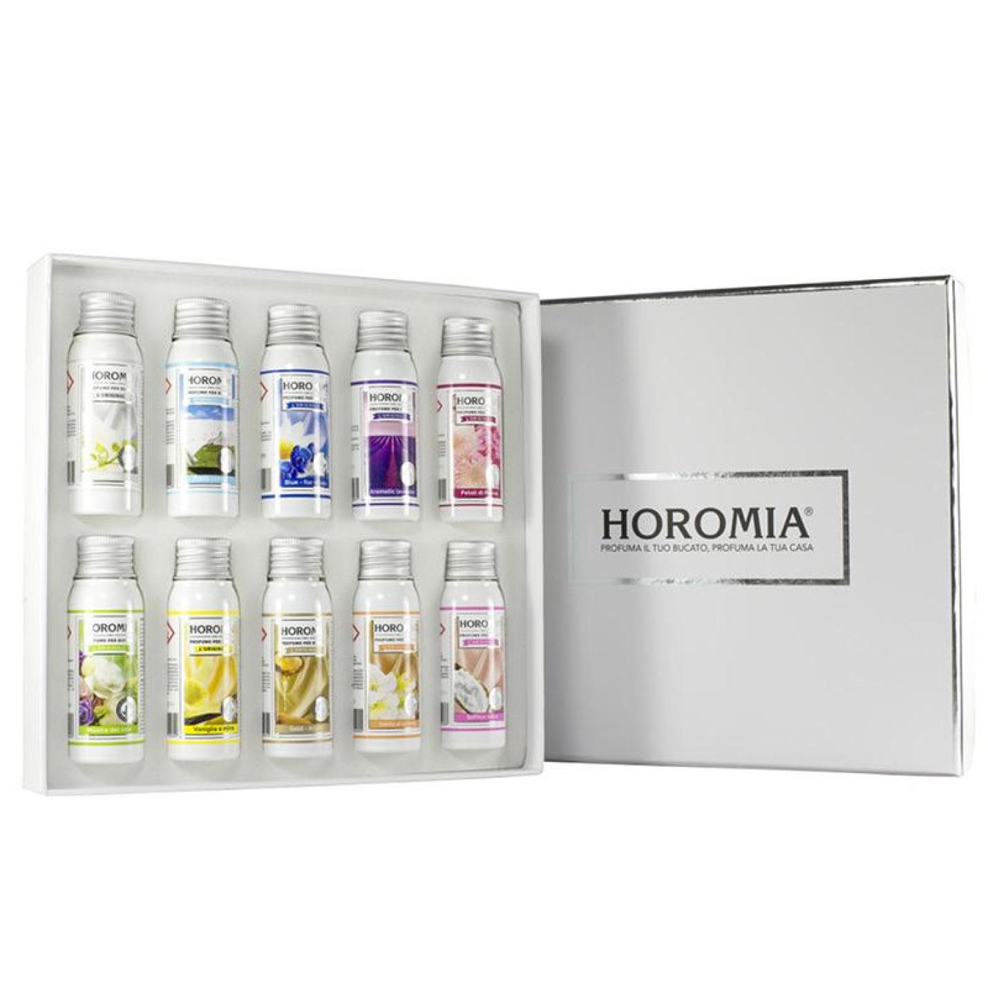 Cadeaupakket 10x50ml wasparfum zilver - Horomia