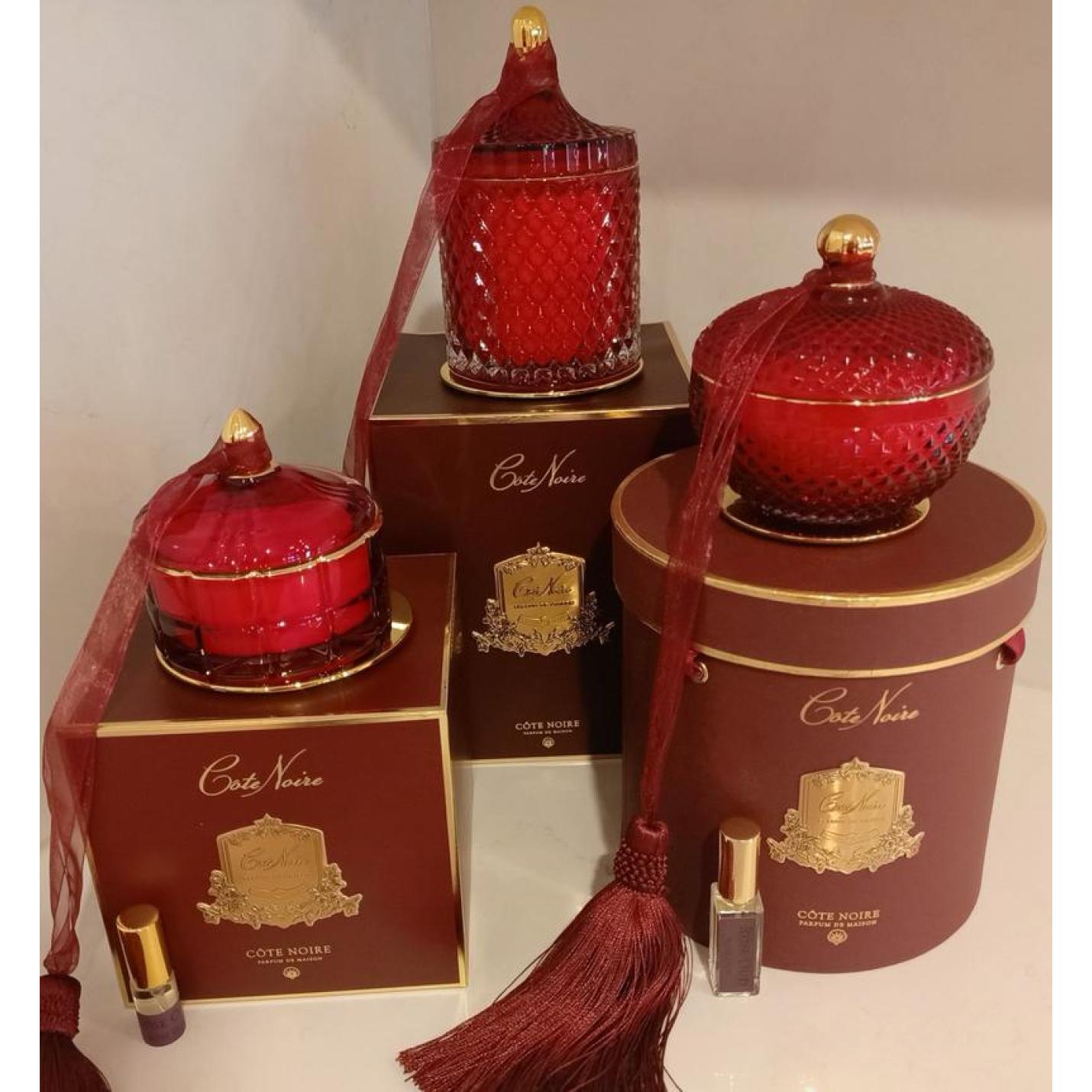 Geurkaars Red Art Deco groot - Rose Oud - Cote Noire (GML45011); Afbeelding: 4
