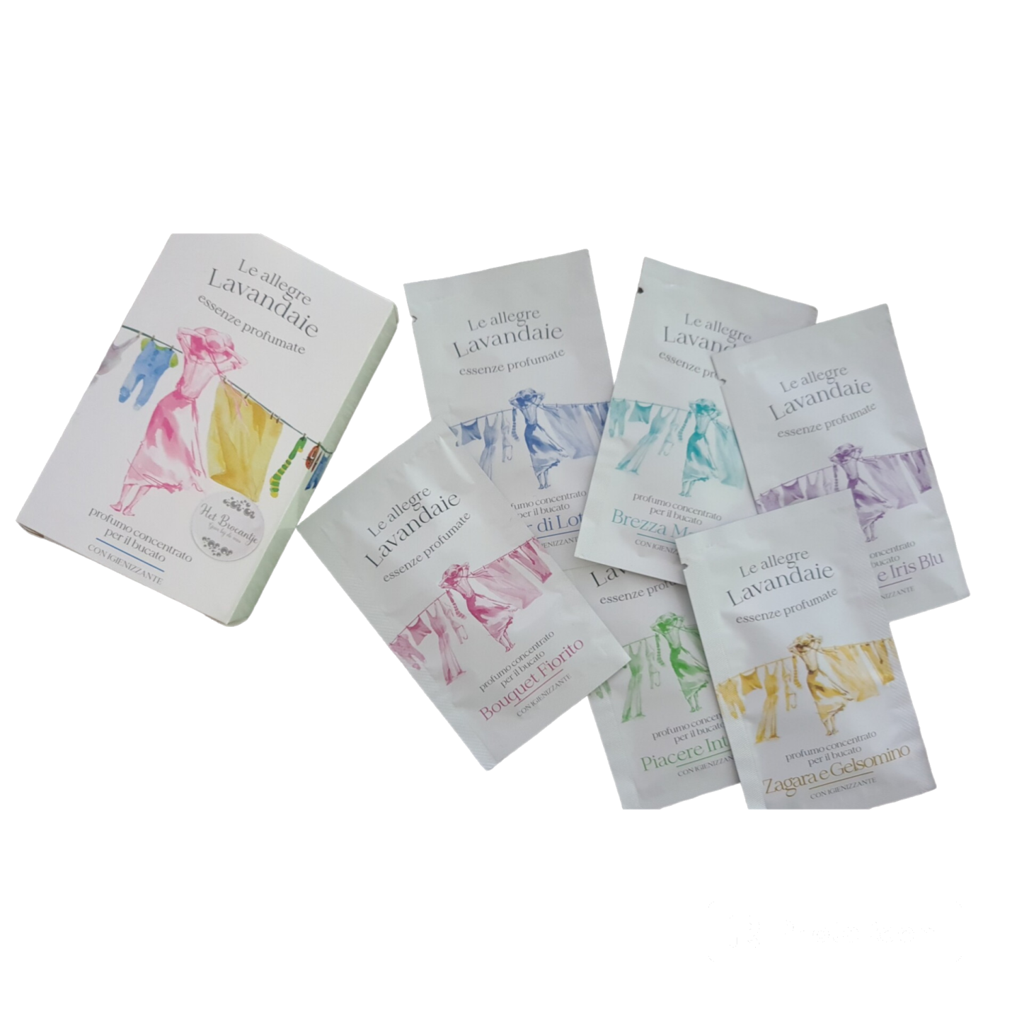 Wasparfum proefpakket met 6 zakjes van 10ml - Le Allegre Lavadaie
