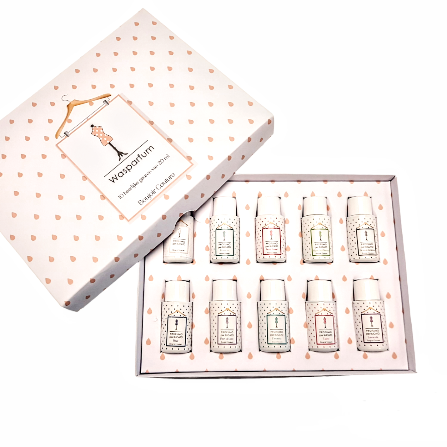 Wasparfum cadeaupakket met 10 flesjes van 20ml – Boujoir Couture