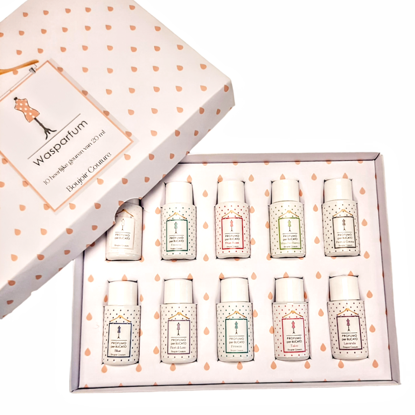 Wasparfum cadeaupakket met 10 flesjes van 20ml – Boujoir Couture