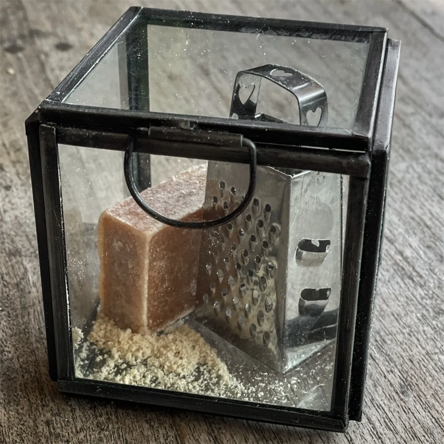 Glazen doosje 8x8x8cm vierkant met deksel - hb4874