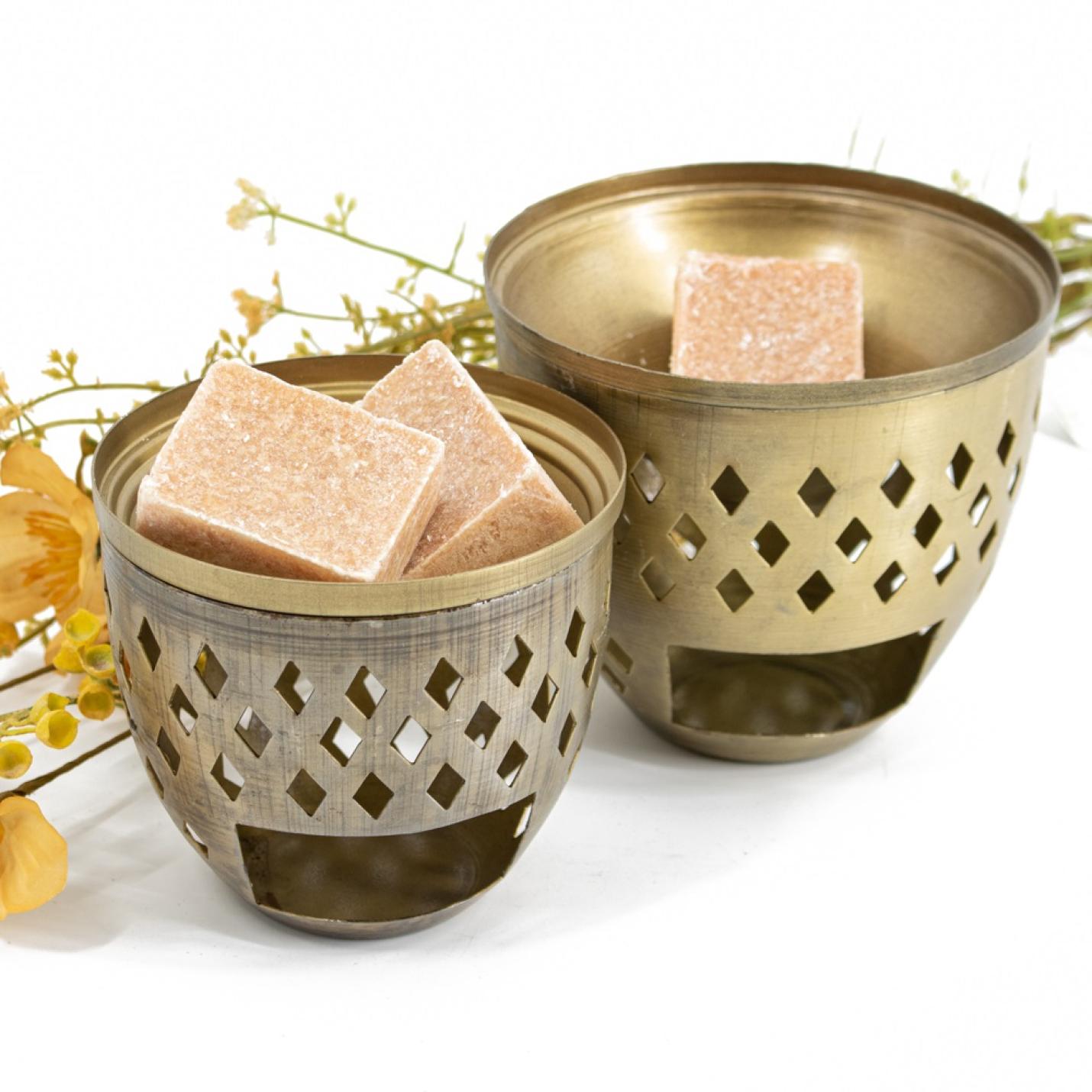 Waxwarmer 11x9cm GOUD metaal | waxbrander | geurbrander - hb5796