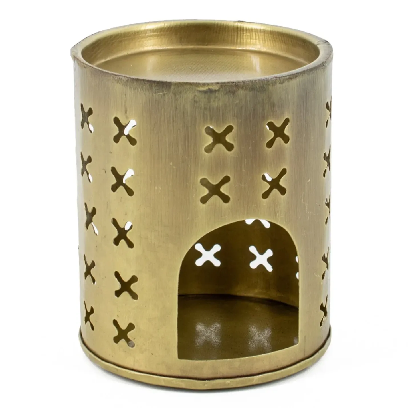 Waxwarmer goud/brons metaal 8,5x9,5cm | waxbrander | geurbrander - hb5887