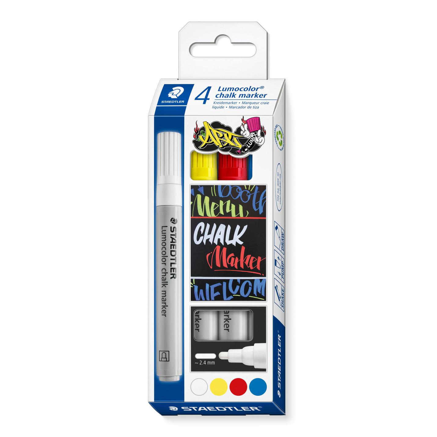 Krijtmarkers Lumolcolor 2.4mm  - set van 8 kleuren