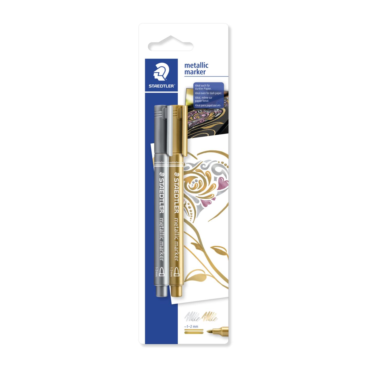 Metallic markers Staedtler goud en zilver - zilver