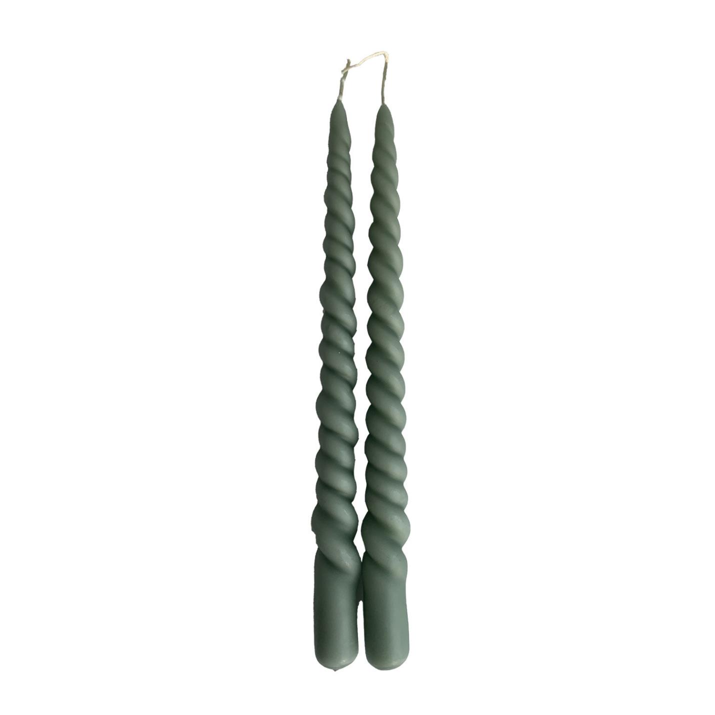 Kaars swirl Stone set van 2