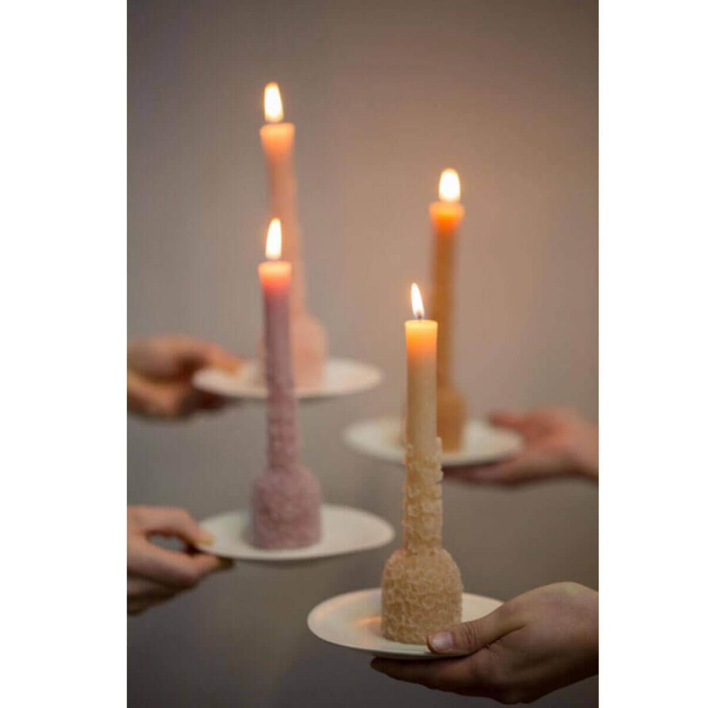 Kaars Sculpture Bloom in Abrikoos kleur; Afbeelding: 2