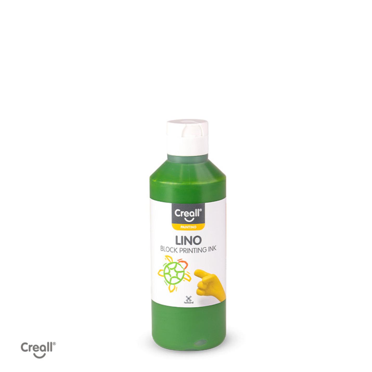 lino blokprintverf  groen