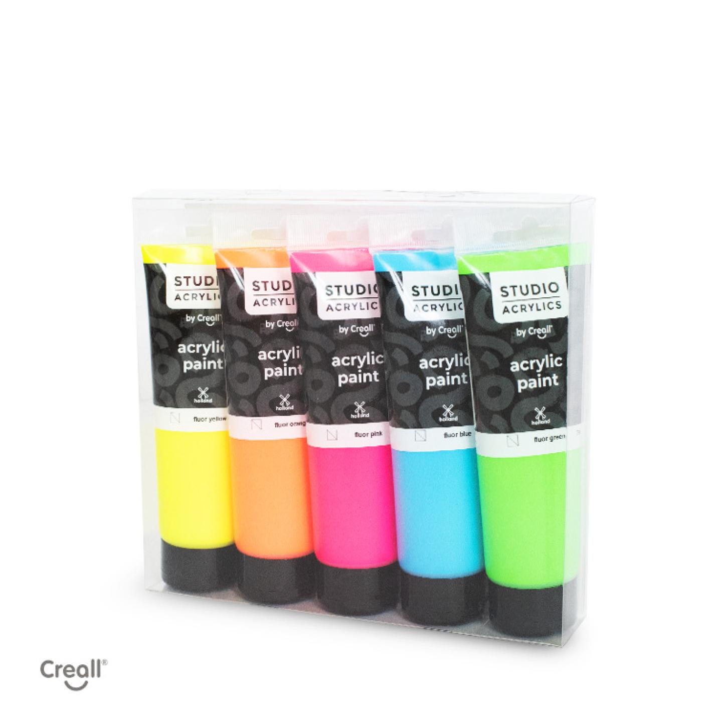 Creall Studio acrylics 5x120ml fluor colours