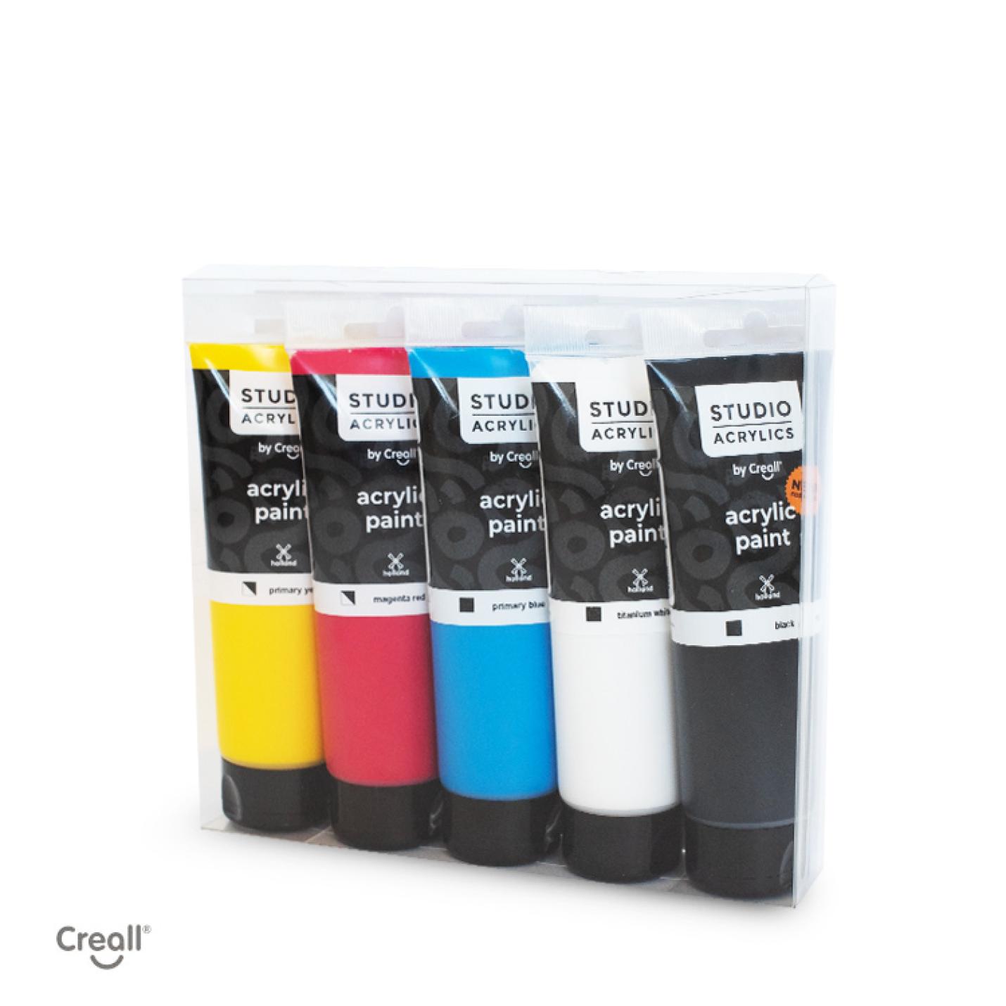 Creall Studio acrylics 5x120ml primary colours