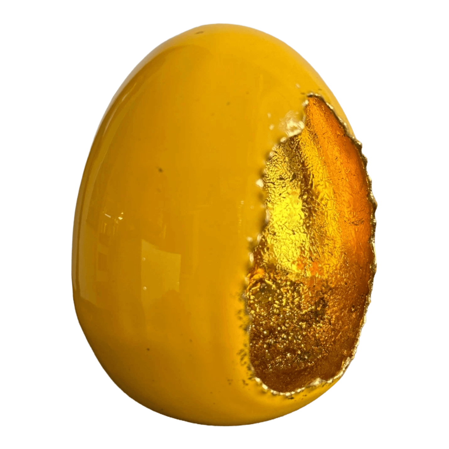 Decoratief geel/goud  ei in 3 maten - medium; Afbeelding: 2