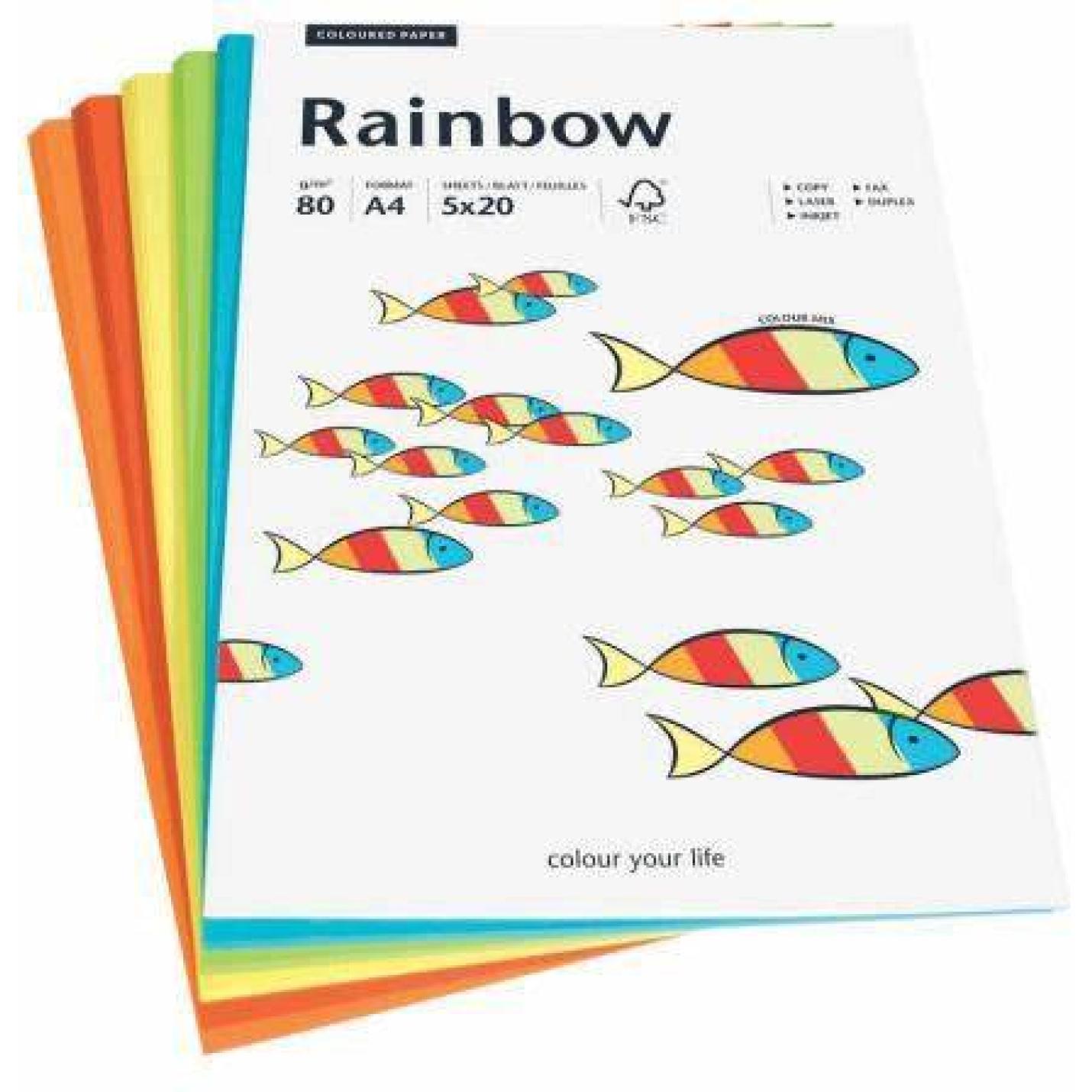Rainbow A4 papier 80g/m2 colour mix intensive (100vel)