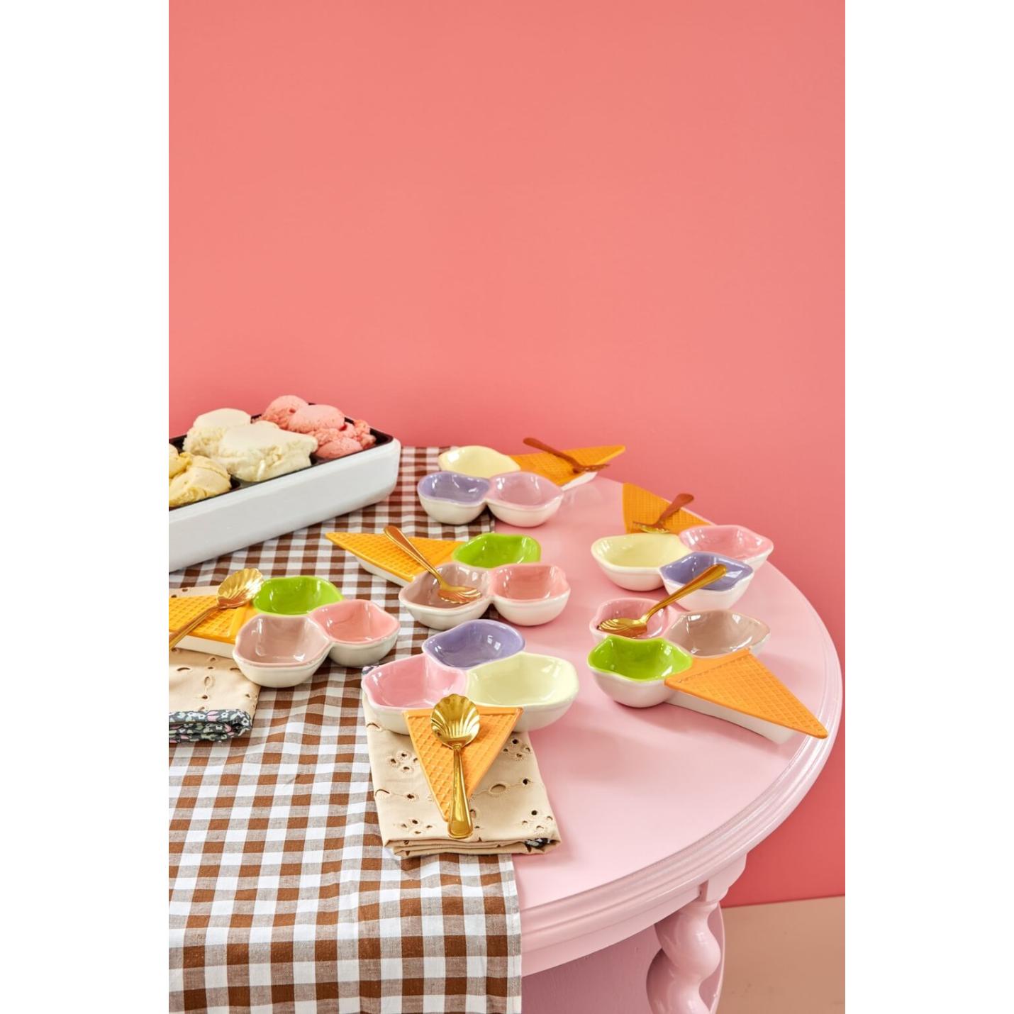 Ijs wafel schaaltje in Creramiek Multicolor- Rice; Afbeelding: 2