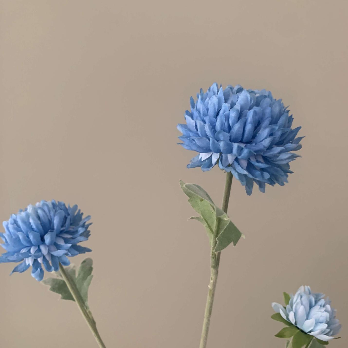 Zijden bloem mini mum spray blauw; Afbeelding: 2