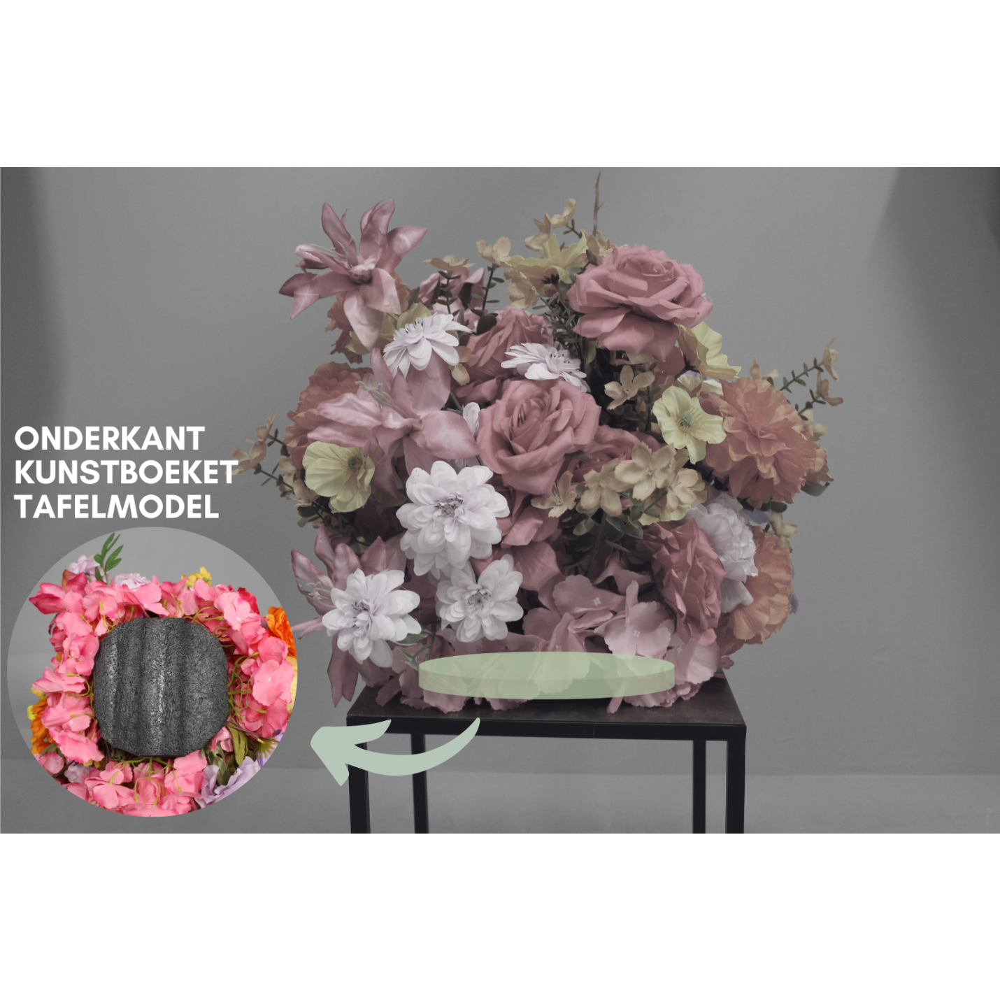 Kunstboeket - Bouquet of Ballet - Tafelmodel - Ø40cm - Flora City - Collectie van hoogwaardige kunstplanten en zijden bloemboeketten, inclusief kunstbloemen en nepplanten voor interieurdecoratie, perfect voor een onderhoudsvrij, groen thuis of kantoor.