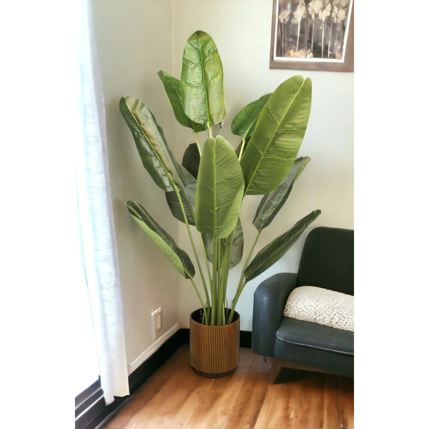 Strelitzia XL Kunstplant - 160 cm - Collectie van hoogwaardige kunstplanten en zijden bloemboeketten, inclusief kunstbloemen en nepplanten voor interieurdecoratie, perfect voor een onderhoudsvrij, groen thuis of kantoor.