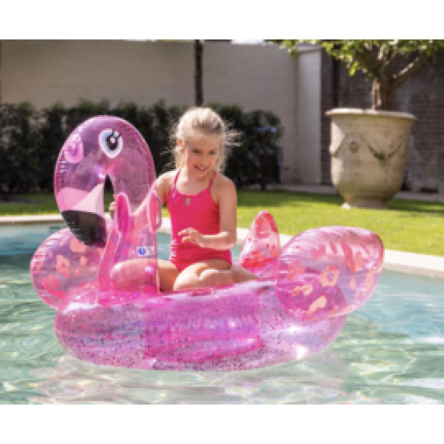 swim essentials sfeerfoto xxl flamingo opblaasbaar zwembadspeelgoed