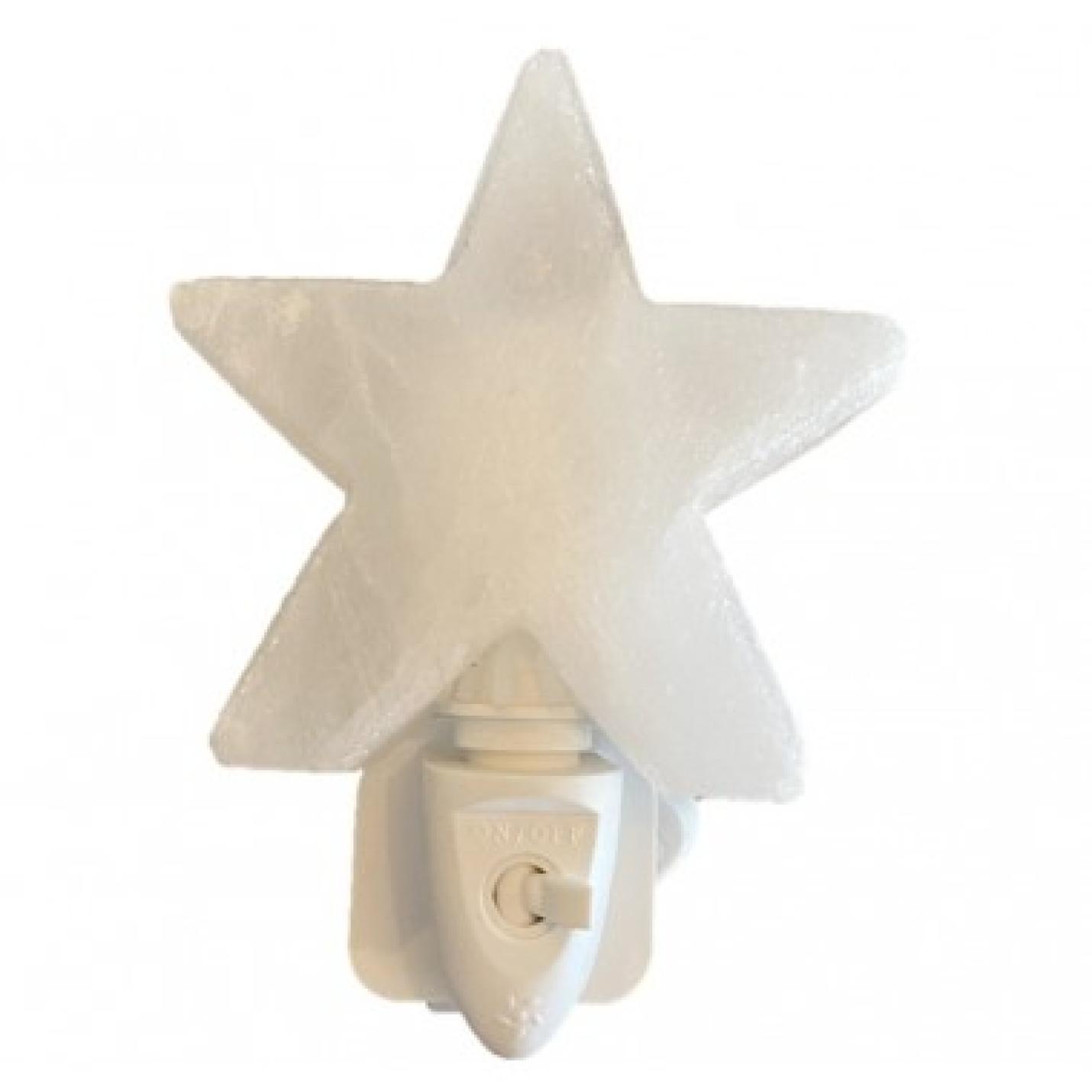 Witte ster van himalayazout om wit stopcontactblok met schakelaar