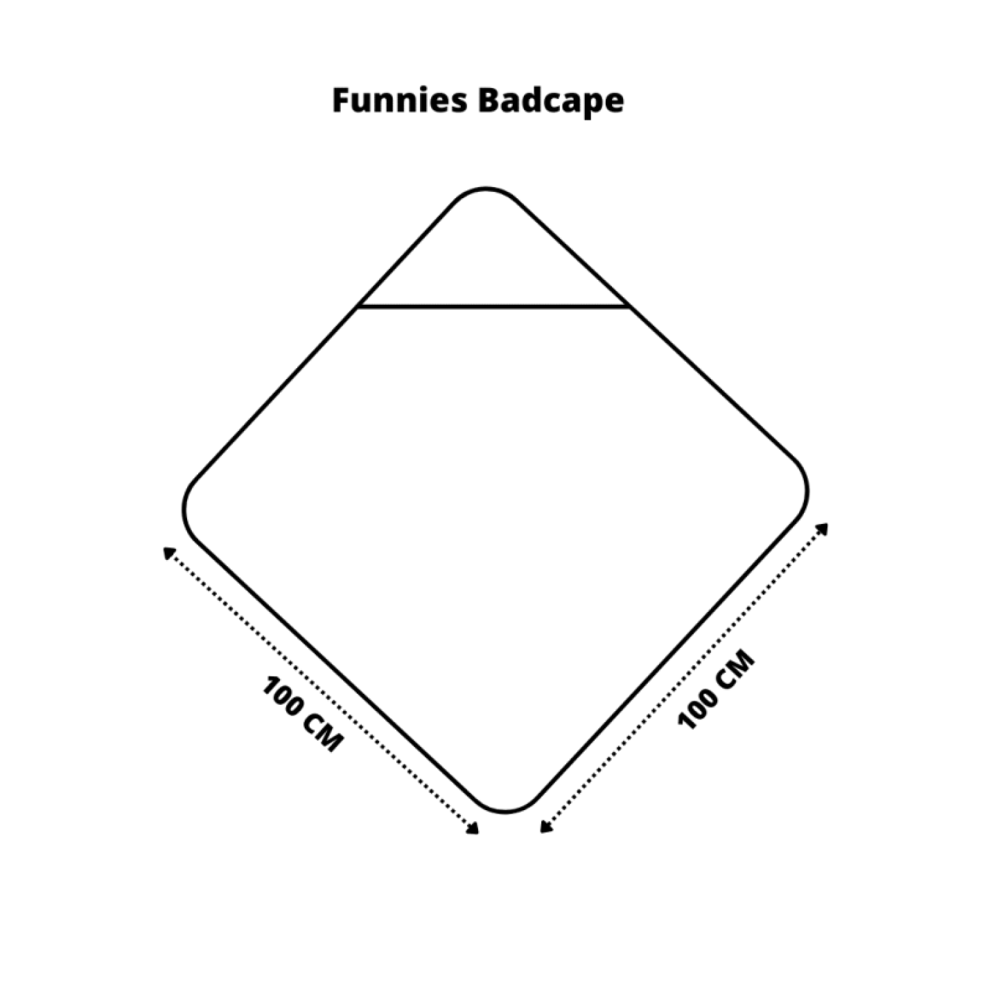Badcape XL Funnies afmetingen 100x100cm