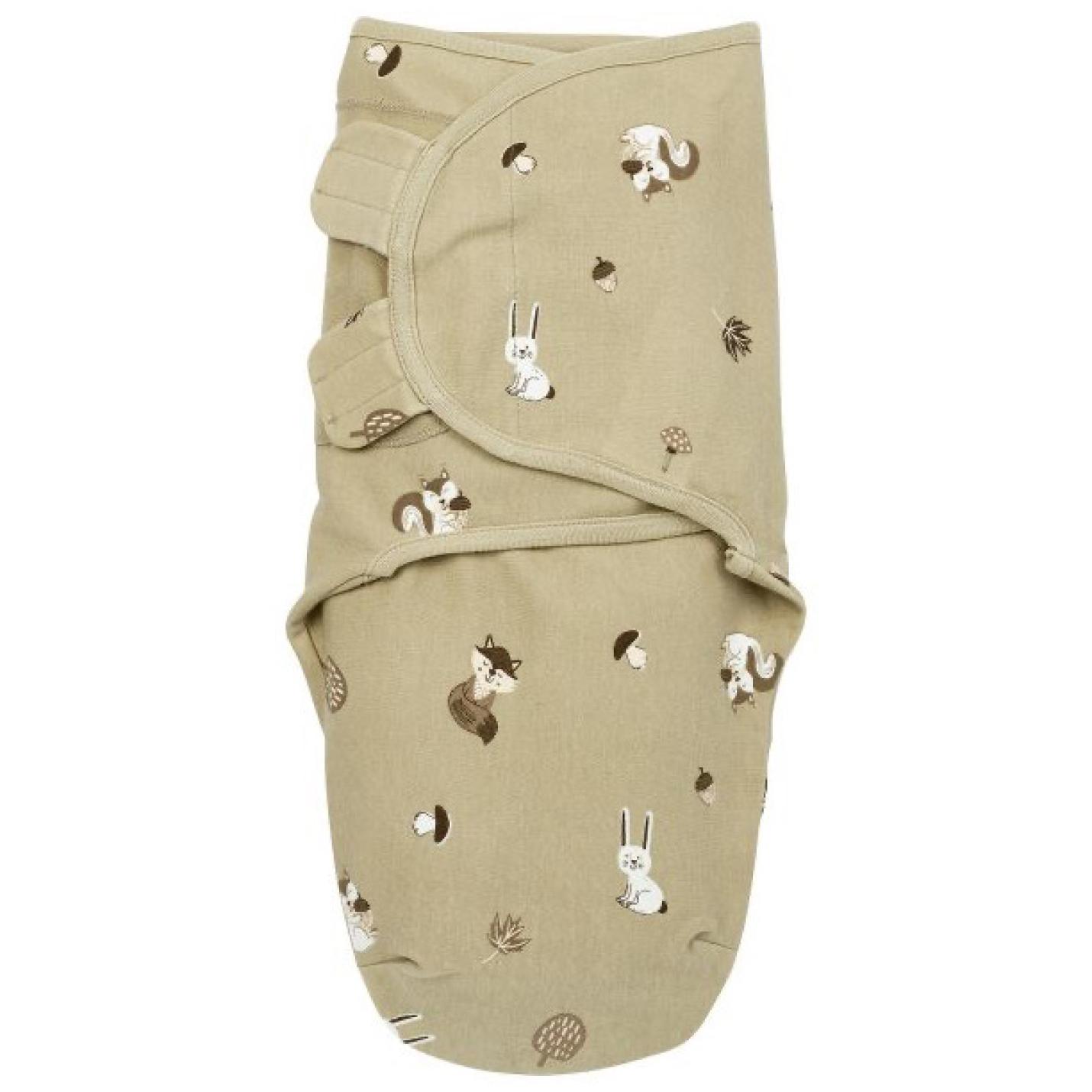 Swaddle Inbakerdoek Forest Animals inbakerdoek baby sand kleur met bosdieren wit en bruin