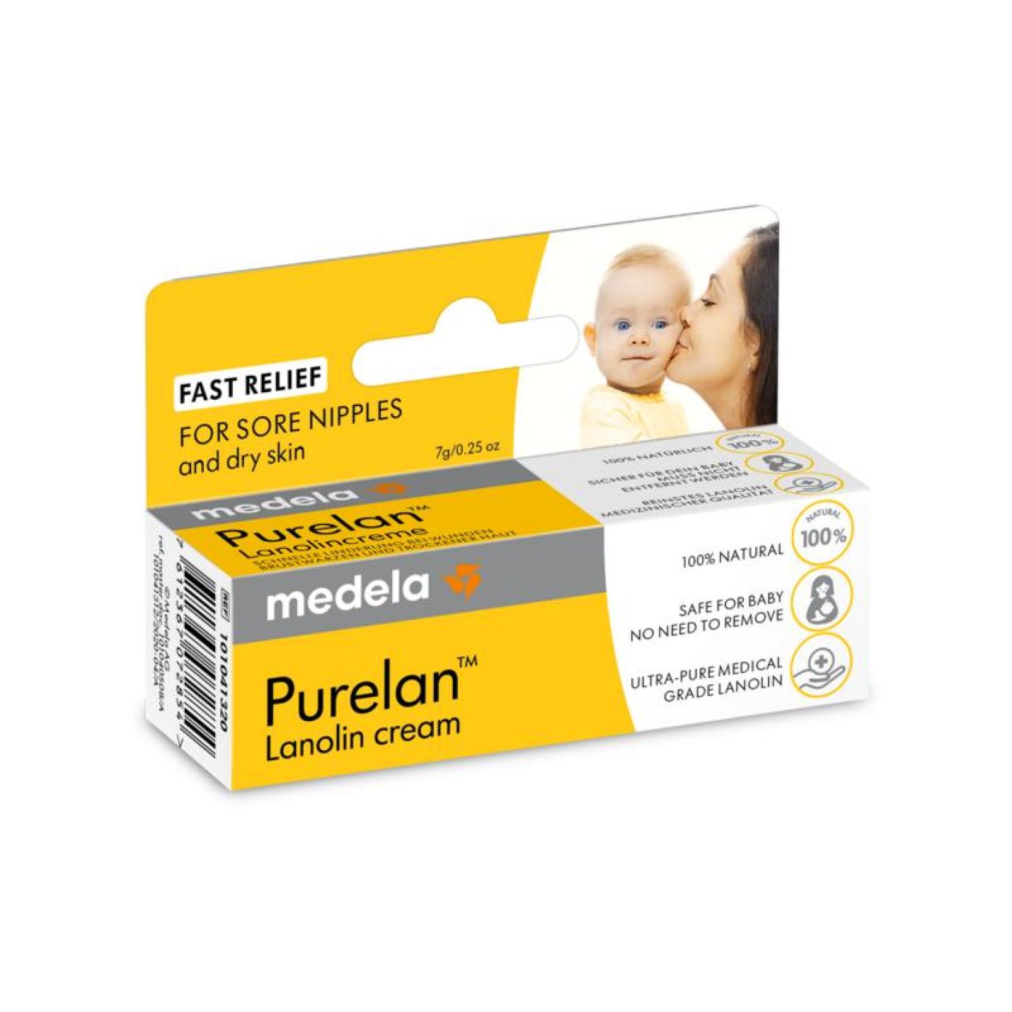 Purelan™ Lanoline tube van 7gram wit met geel tube voor pijnlijke tepels