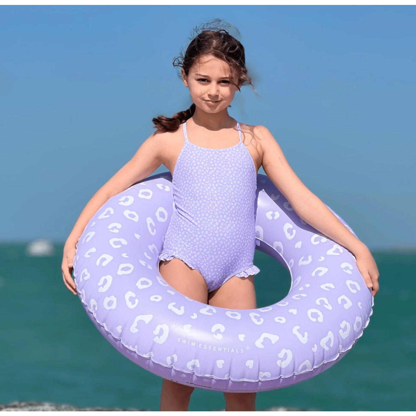 swim essentials kinder badpak lila panter met zwemband
