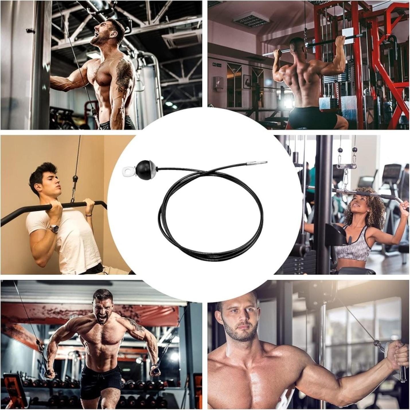 2m Fitness Stalen Kabel Fitness Gym Vervanging Kabel Thuis Gym Kabel Accessoires Fitness Katrol Kabel Systeem Zware Stalen Kabel voor Thuis Gym - happygetfit.com