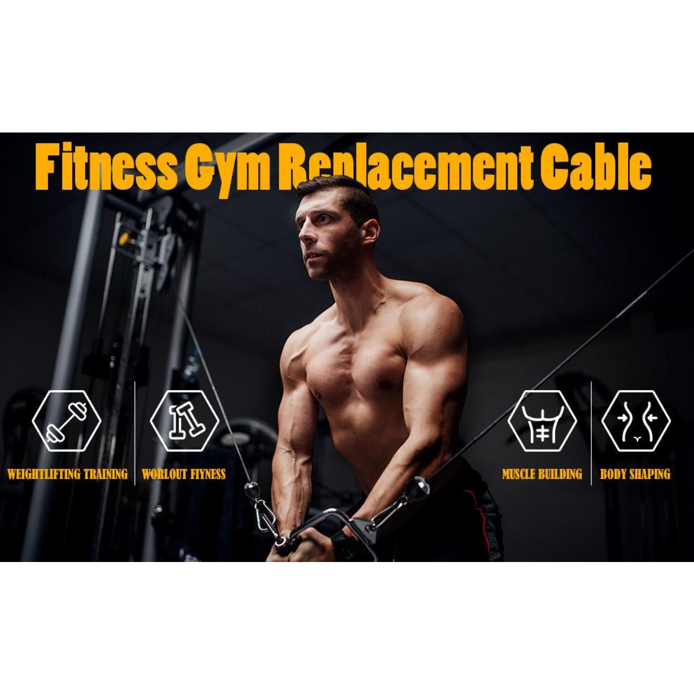 2m Fitness Stalen Kabel Fitness Gym Vervanging Kabel Thuis Gym Kabel Accessoires Fitness Katrol Kabel Systeem Zware Stalen Kabel voor Thuis Gym - happygetfit.com