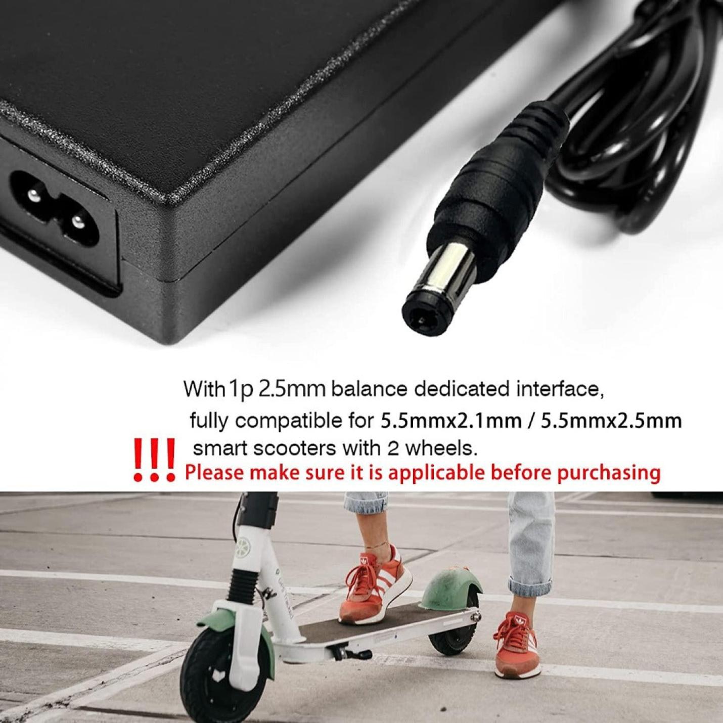 Oplaadkabel met specifieke connectordetails en universele compatibiliteitswaarschuwing voor slimme scooters met 2 wielen.

Productnaam: Laadkabel met specifieke connectordetails en waarschuwing voor universele compatibiliteit voor 2-wielige slanke scooters.