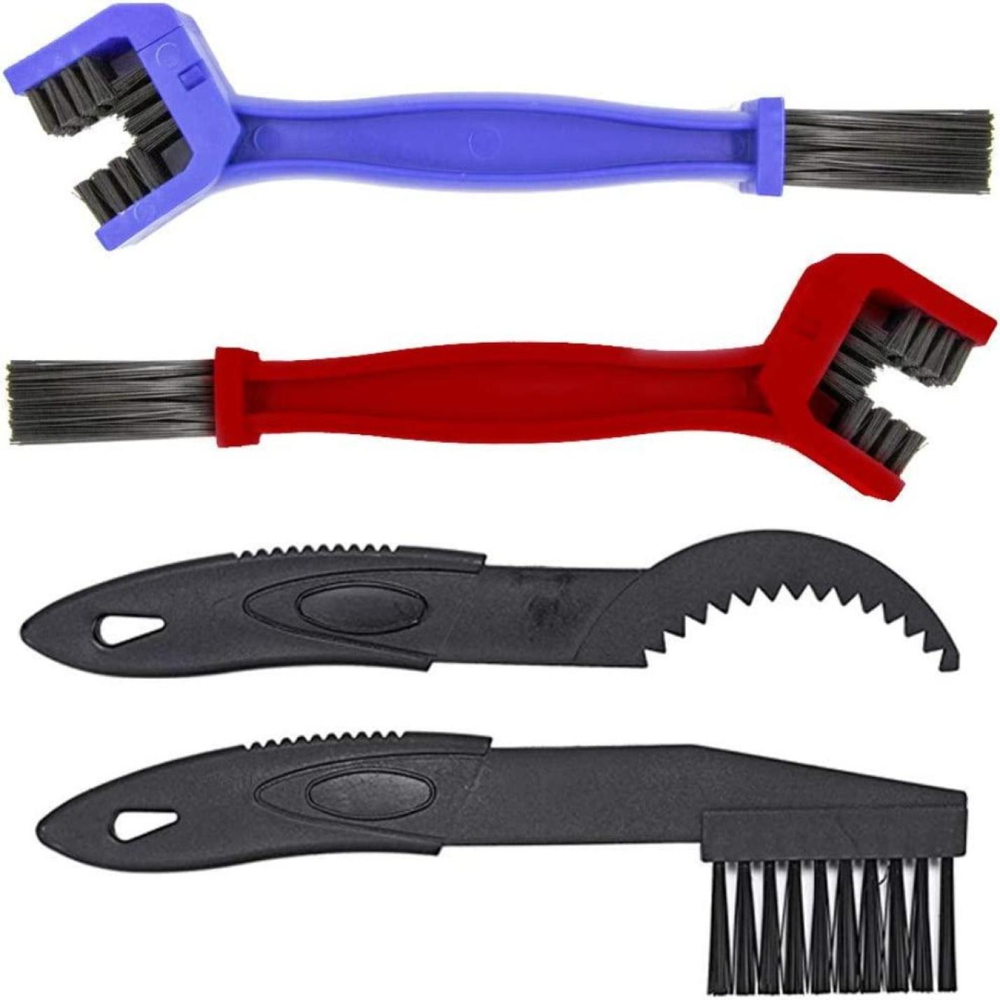 Set van drie 4x kettingreiniger en versnelling reinigingsgereedschap voor motor en fiets.
