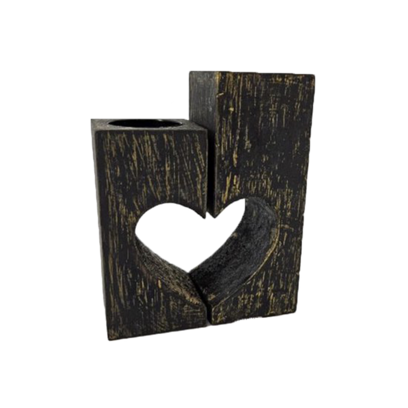 Woodart hartset black gold hart