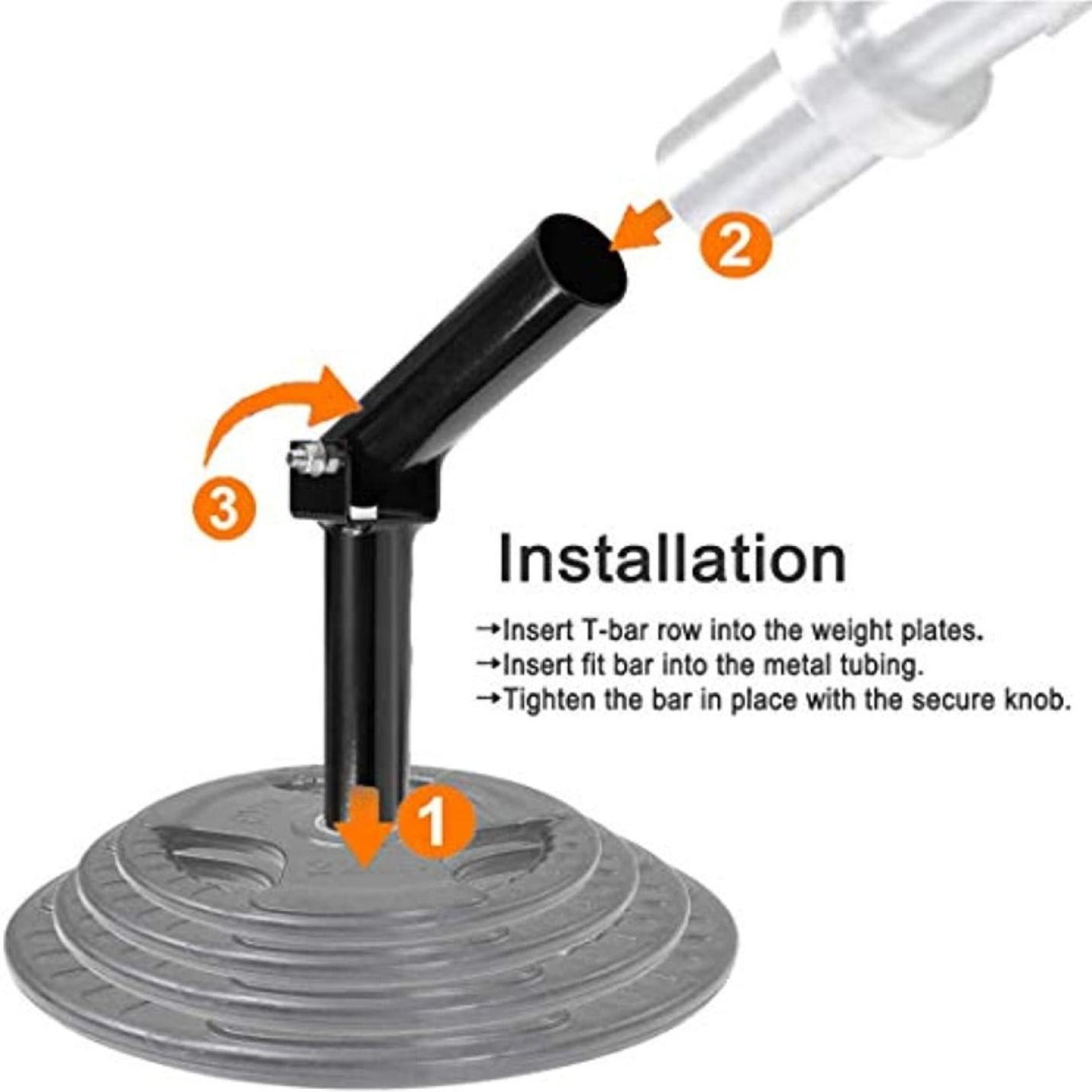 Diagram dat de installatie toont van een rij landmijnen in een gewichtsplaat voor een rij landmijnen, met gelabelde stappen voor het inbrengen en vastzetten van de staaf.